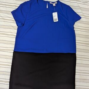 Blue and Black Women's Top